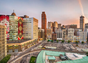 View of downtown Detroit, USA